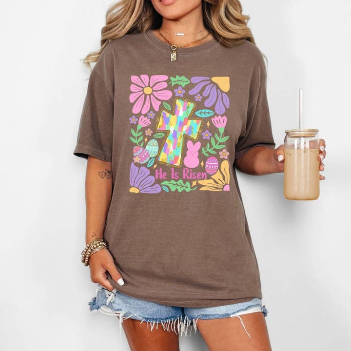 Boho Easter He Is Risen for wholesale by Trendy Tees Wholesale And Boutique