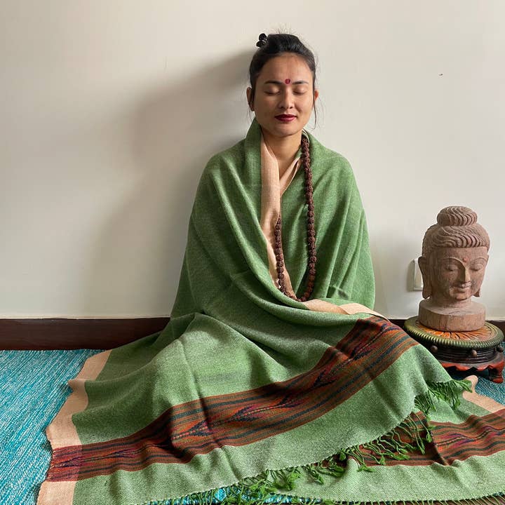 Green Frog India – wholesale Prydnadsfilt – Handvävd Himalaya Pure Wool Yoga- och Meditationsfilt1