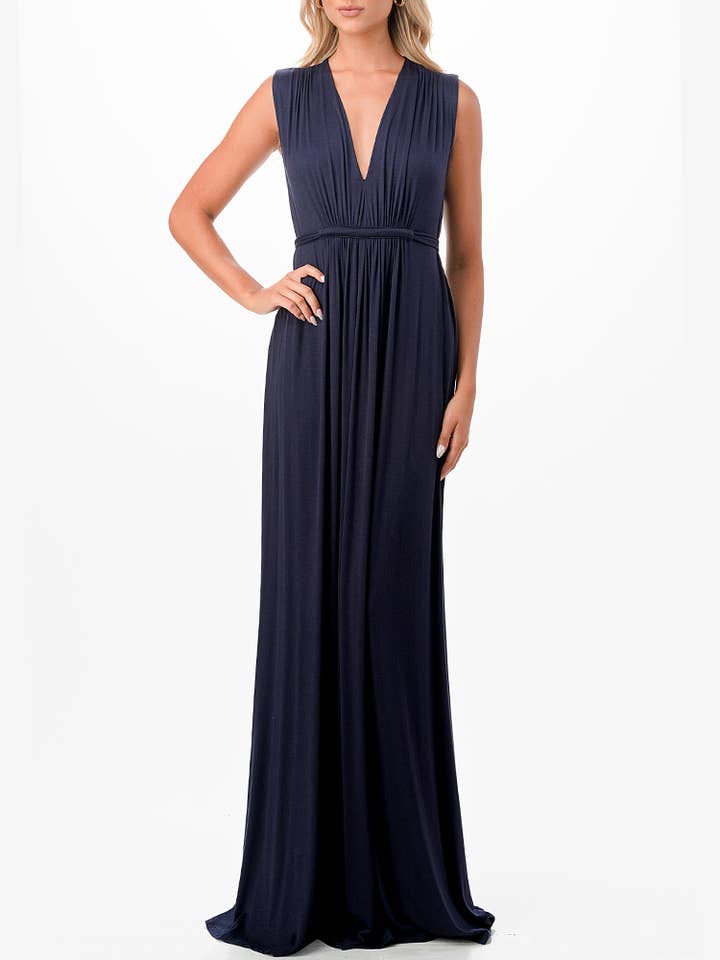 Maxi dress - NAVY COLOR for wholesale by LA Wholesale