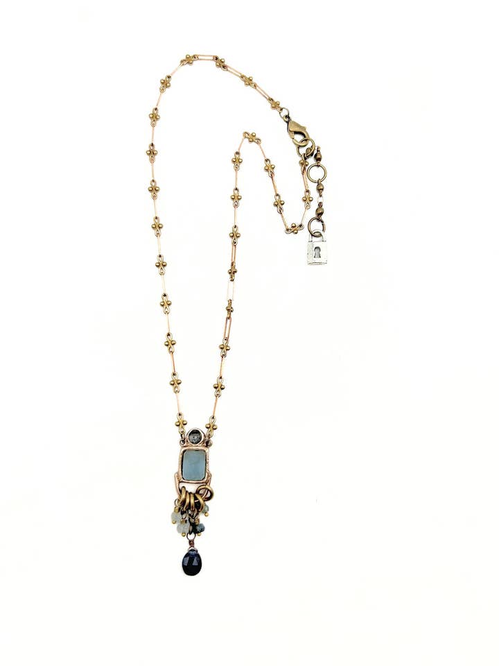 Pyramid Cut Art Deco Necklace, N558 for wholesale by Lock and Key