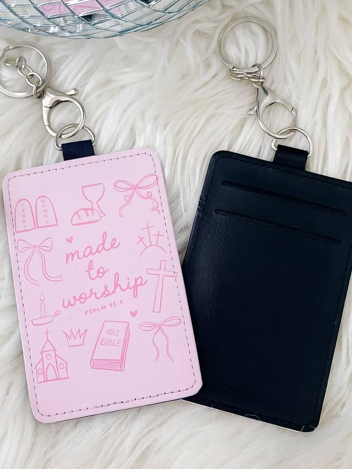 Made to Worship Card Holder Keychain for wholesale by The Sassy Owl
