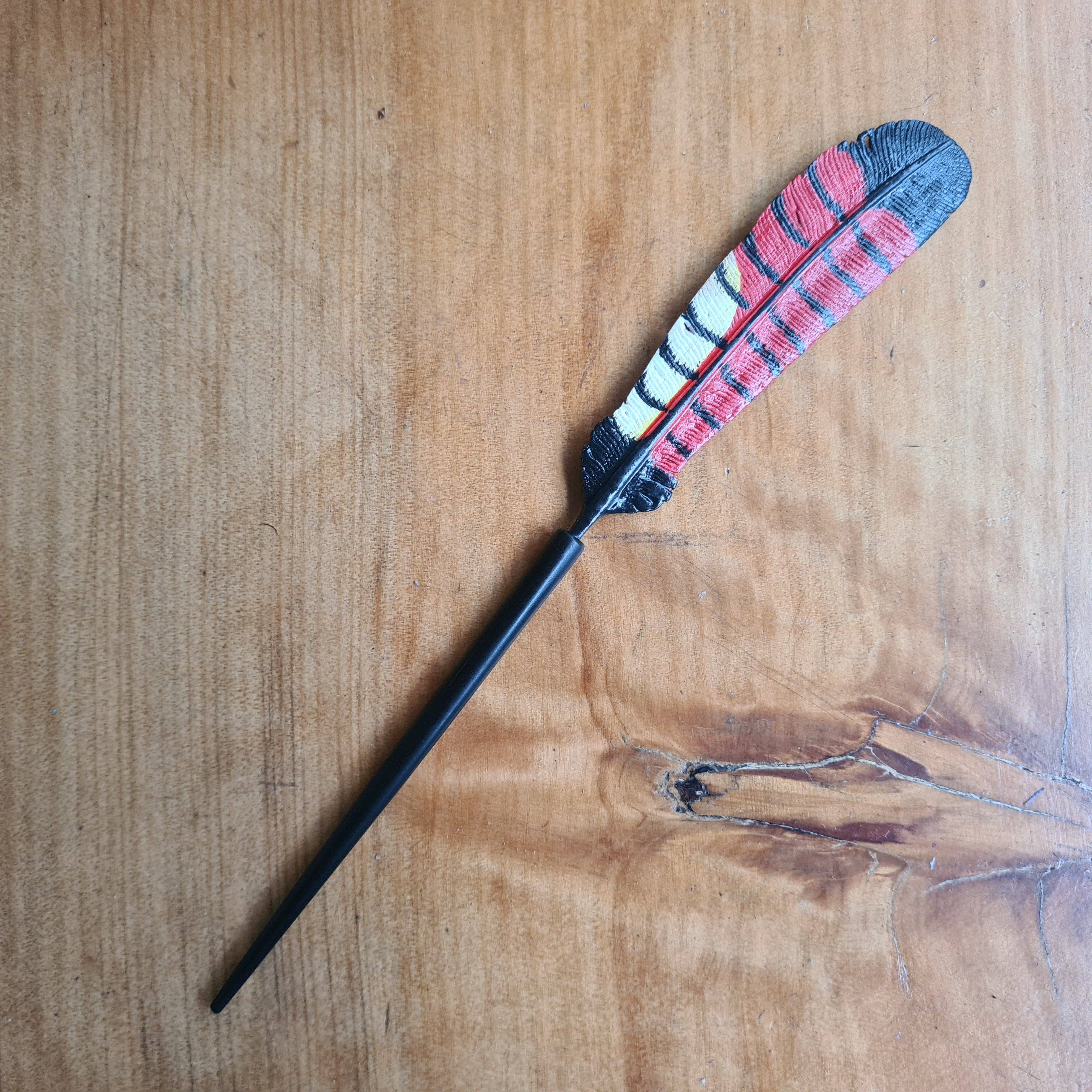 Feather Tribe - Wholesale Hair pin - Female Red-Tailed Black Cockatoo Feather Hair Stick2