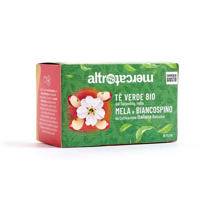 Altromercato – wholesale Tepåsar – Darjeeling grönt te med äpple och hagtorn - ekologiskt, 16 påsar - 28,8 g1