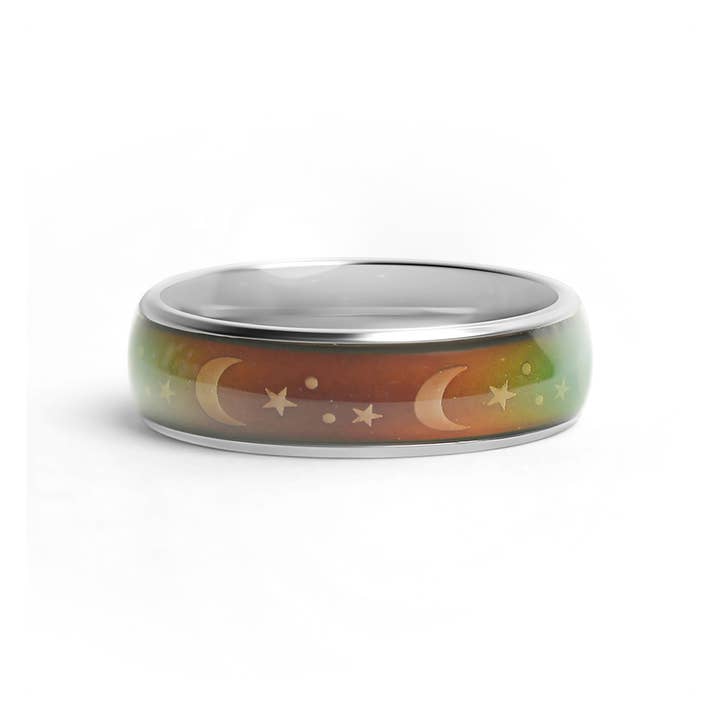 WJW - Wholesale Band/Stacked Ring - Mood Band With Stars And Moons Stainless Steel Ring3