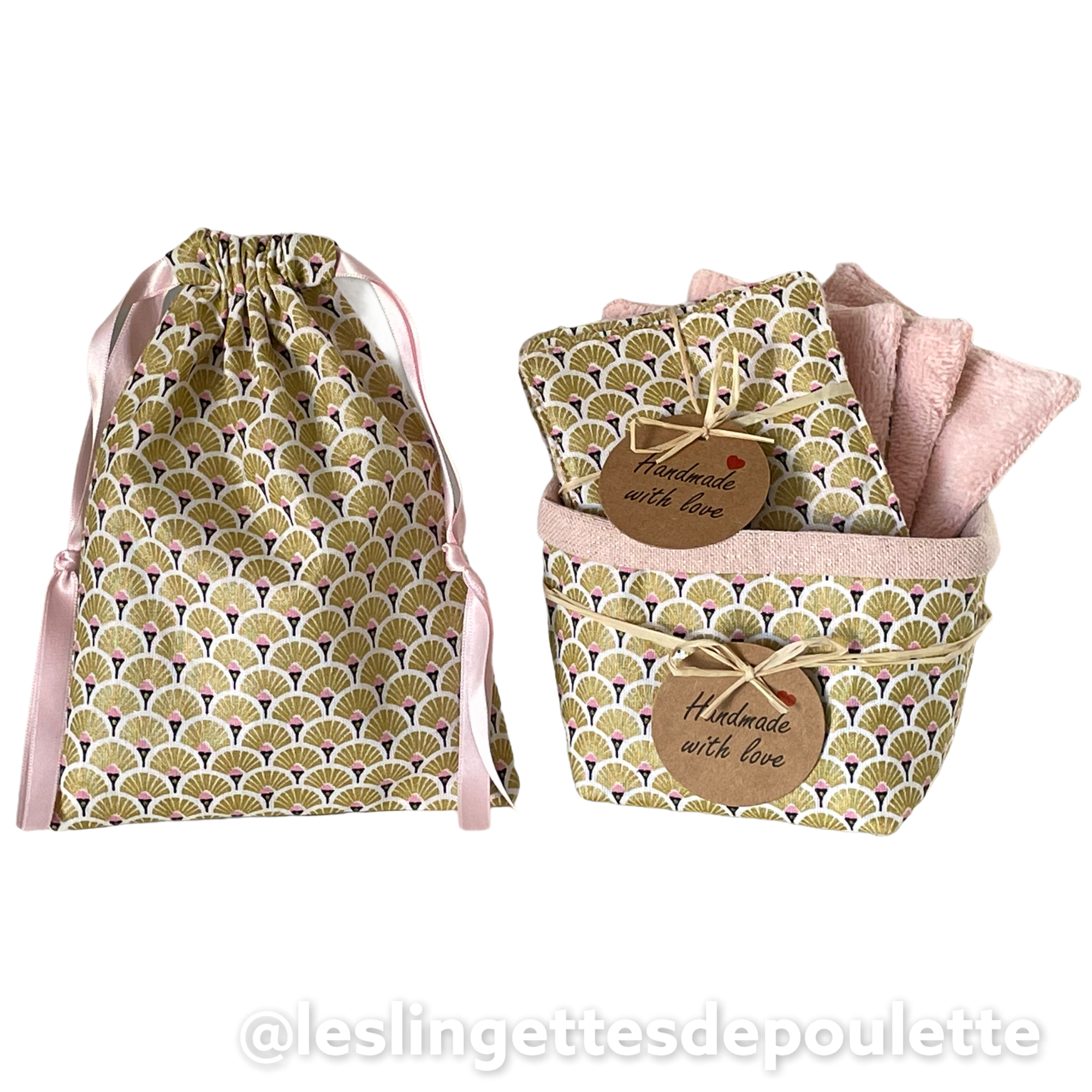 Les Lingettes De Poulette - Wholesale Makeup Remover - Washable makeup remover wipes with basket and pouch5