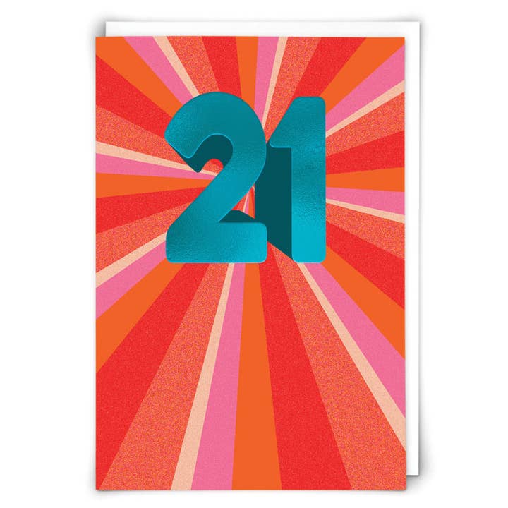 Tarjeta de Felicitación Veintiuno Naranja para venta al por mayor de Redback Cards UK