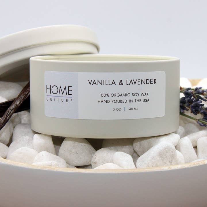 Home Culture - Wholesale Jar/Filled Candle - Vanilla & Lavender Soy Candle1