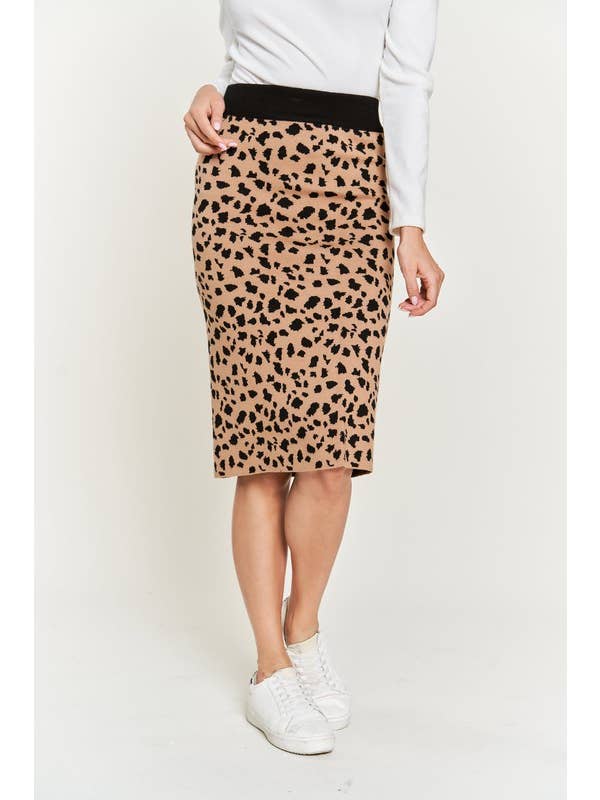 JADE BY JANE - Vendita all'ingrosso Gonna - Donna - GONNE IN MAGLIA CON STAMPA ANIMALIER4