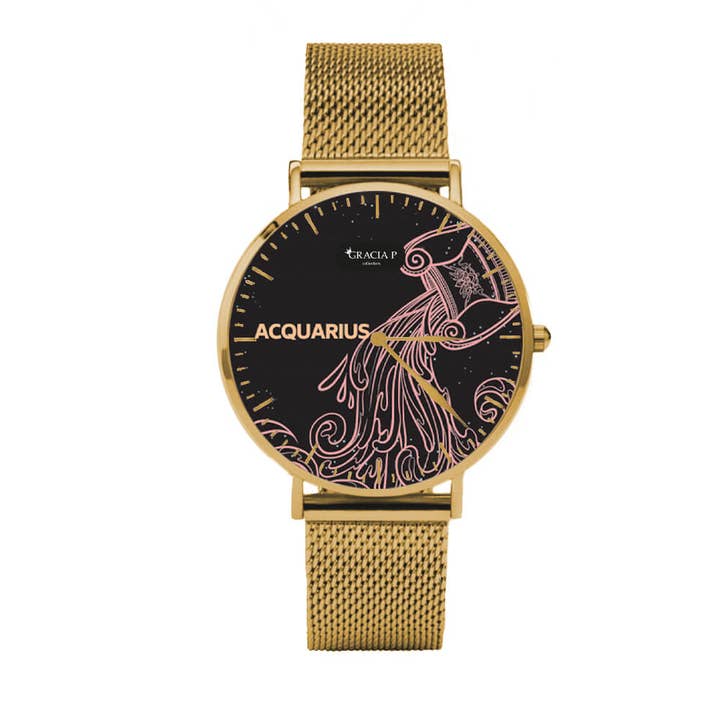 Gracia P Watch - Watch - Aquarius Aquarius Zodiac for wholesale by GLOBALSHOP SRL