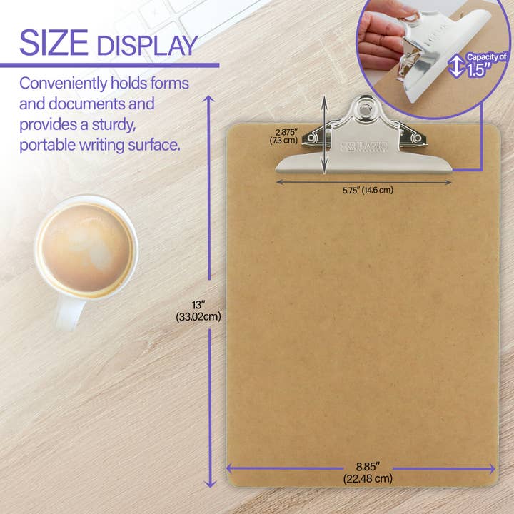 BAZIC Products - Wholesale Clipboard - Hardboard Clipboard Standard Size w/ Sturdy Spring Clip1