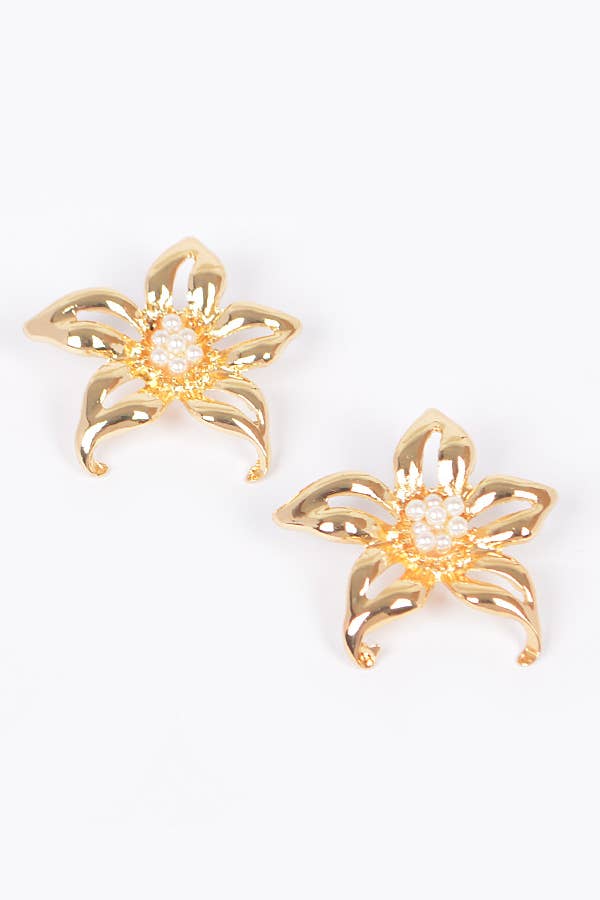 GD  Vintage Metal Flower Earring for wholesale on Faire0