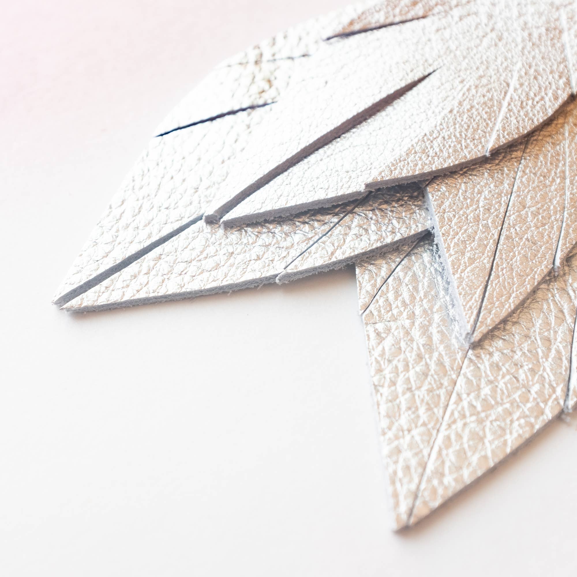 Waterloo Style - Wholesale Dangle Earrings - The SoCo Light Metallic Silver Leather Earrings1