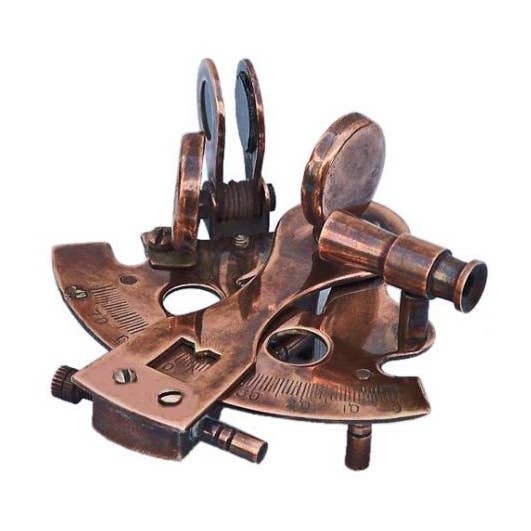 Antique Copper Sextant Paperweight 3"" for wholesale by Hampton Ironworks