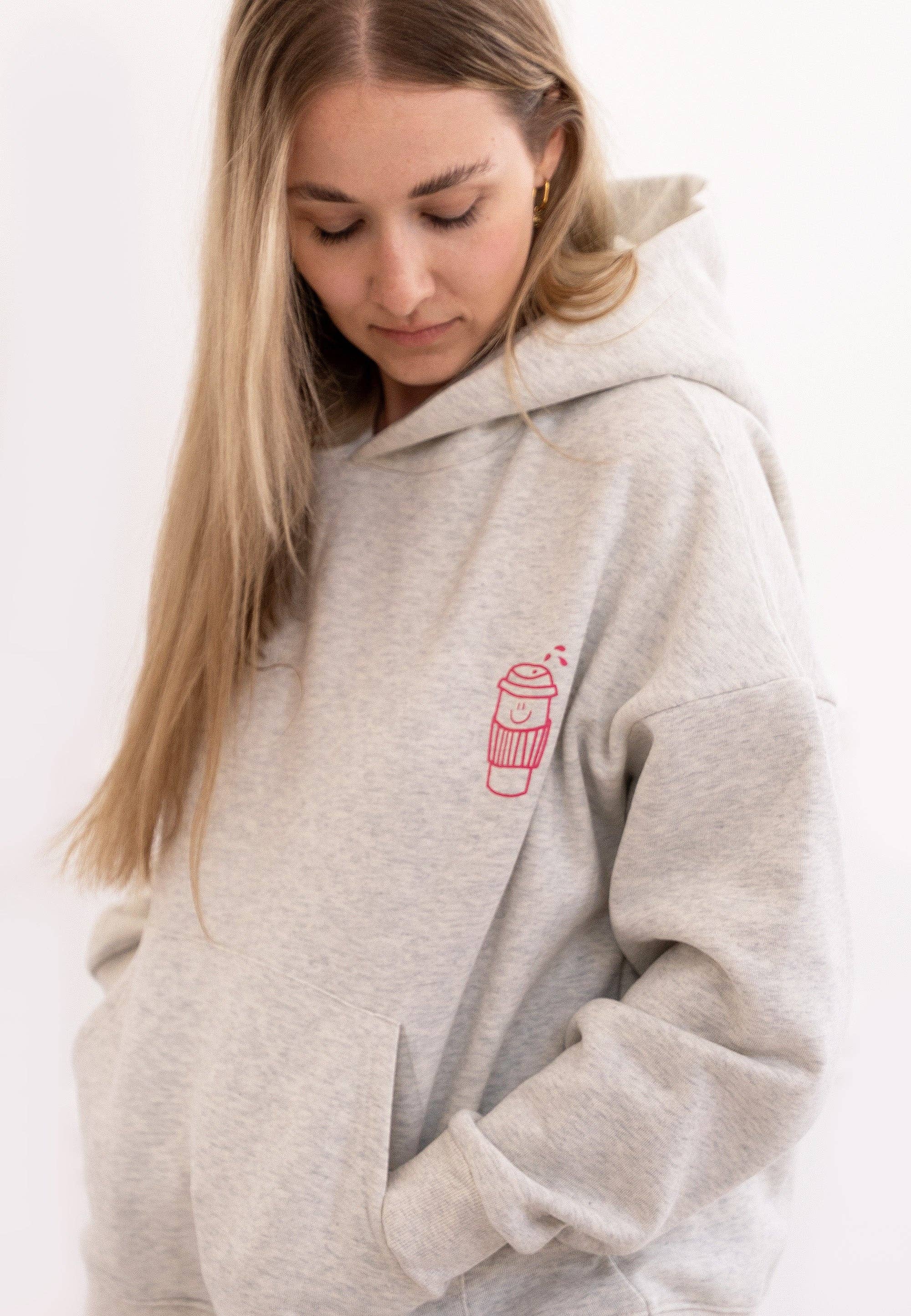 Liliput - Wholesale Hoodie - Women's - Adult Hoodie Coffee before Chaos pink1