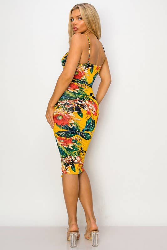 Kimcine - Vente Robe – femme - D20096-Imprimé fleuri à col en V ouvert2