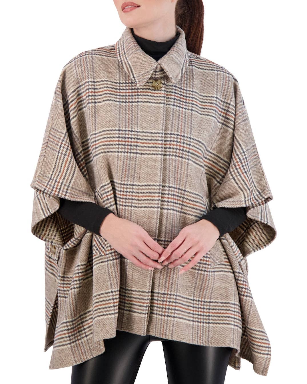 Ookie & Lala / O&L - Wholesale Cape - Women's - Vegan Cashmere Plaid Cape2