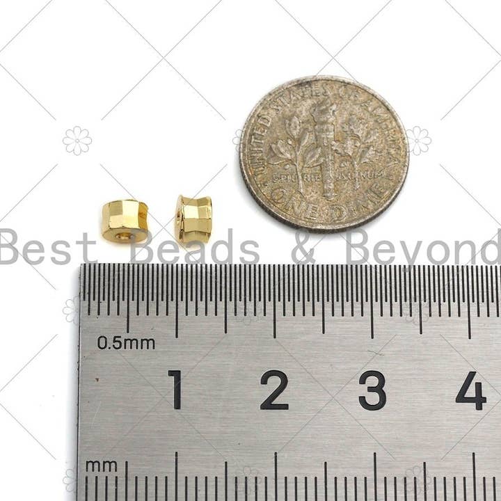 BestBeads&Beyond - Wholesale Beads - 2pc/10pcs 18K Gold High Polished Drum Space Bead, Cylinder Beads, Men's Jewelry Findings, Bracelet Beads,3x5mm, sku#Y3193