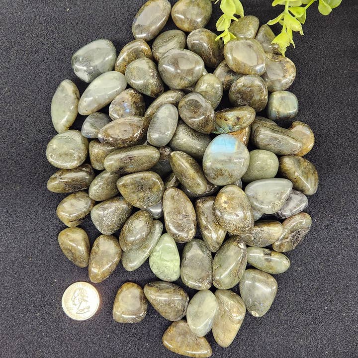 Meraki Gemstones - Wholesale Spiritual Stone/Crystal - Labradorite (1kg/2.2lbs.) Tumbled Stone 20-25mm
