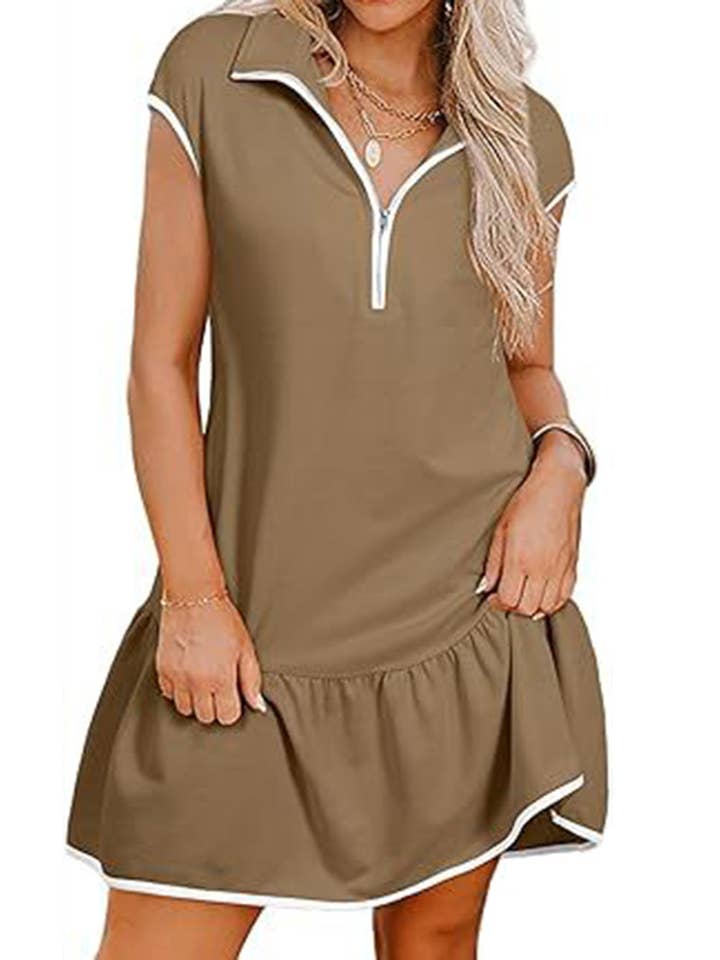 Katinki - Wholesale Dress – Women's - Polo Neck Zip Waist Mini Dress1