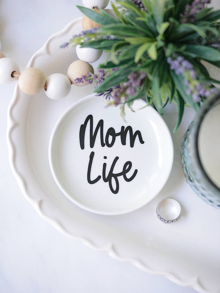 Mom Life Script Ring Dish for wholesale by Younique Ornaments
