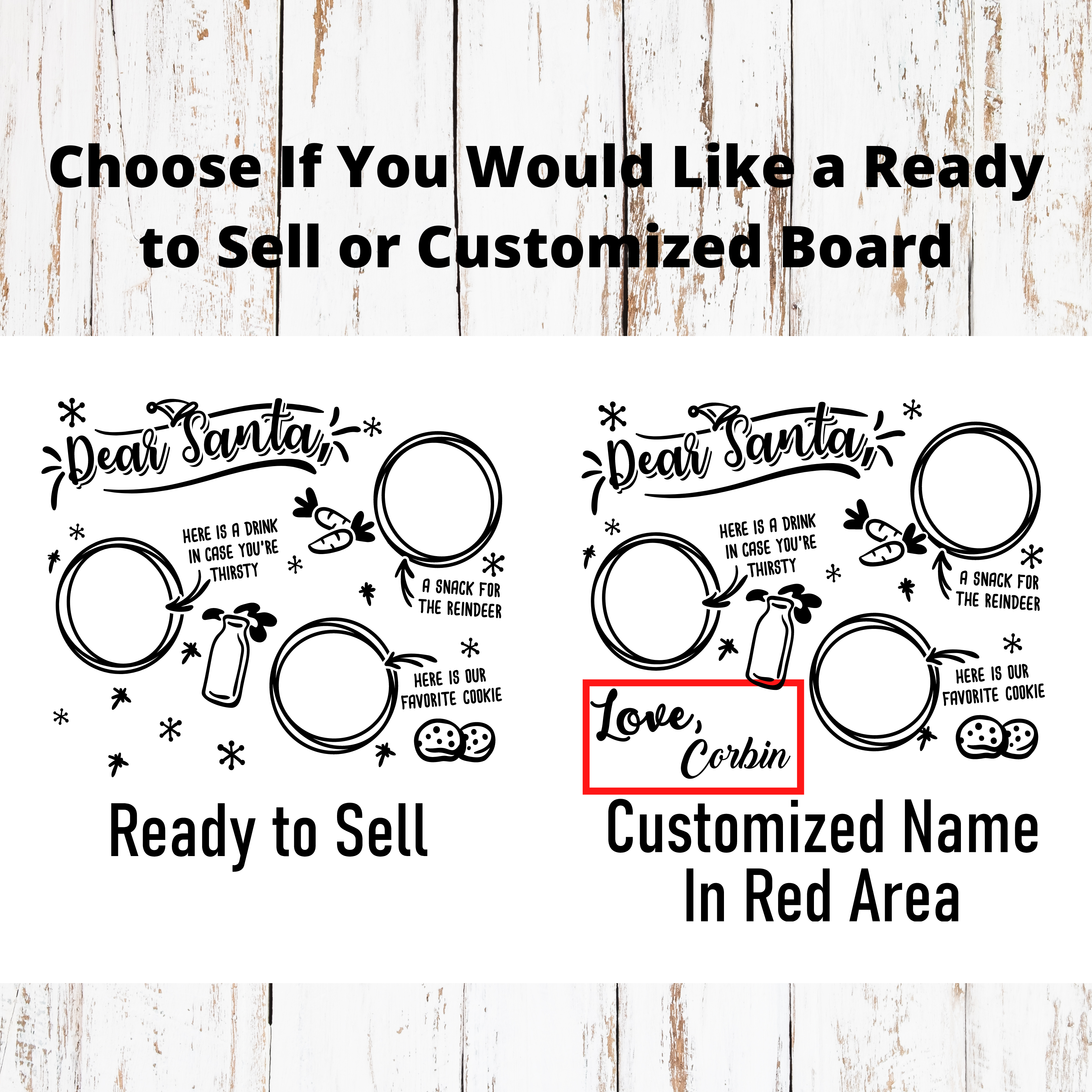 Mankin Laserworks – wholesale Christmas decoration – Milk and Cookies for Santa Christmas Eve Board2