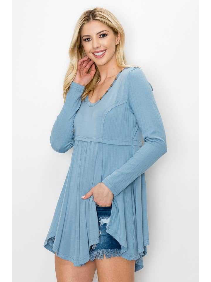 ePretty - Wholesale Tunic - Women's - EP-TP1606 Baby Doll Tunic Henley Top5