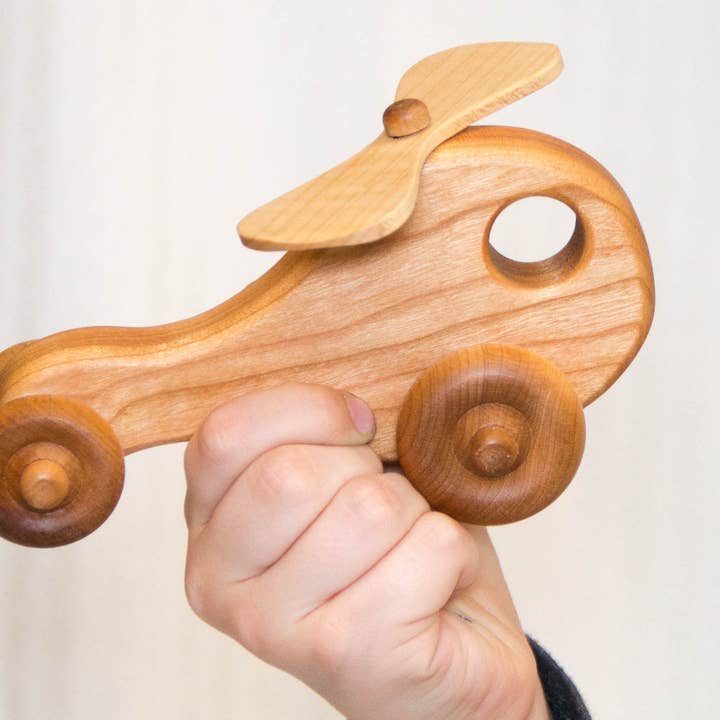 Wooden Toy Helicopter & Car, Personalized Baby Gift for wholesale by Little Wooden Wonders