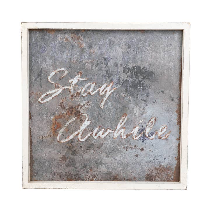 Blossom Bucket & Crossroads Home - Wholesale Sign - Stay Awhile Sign0