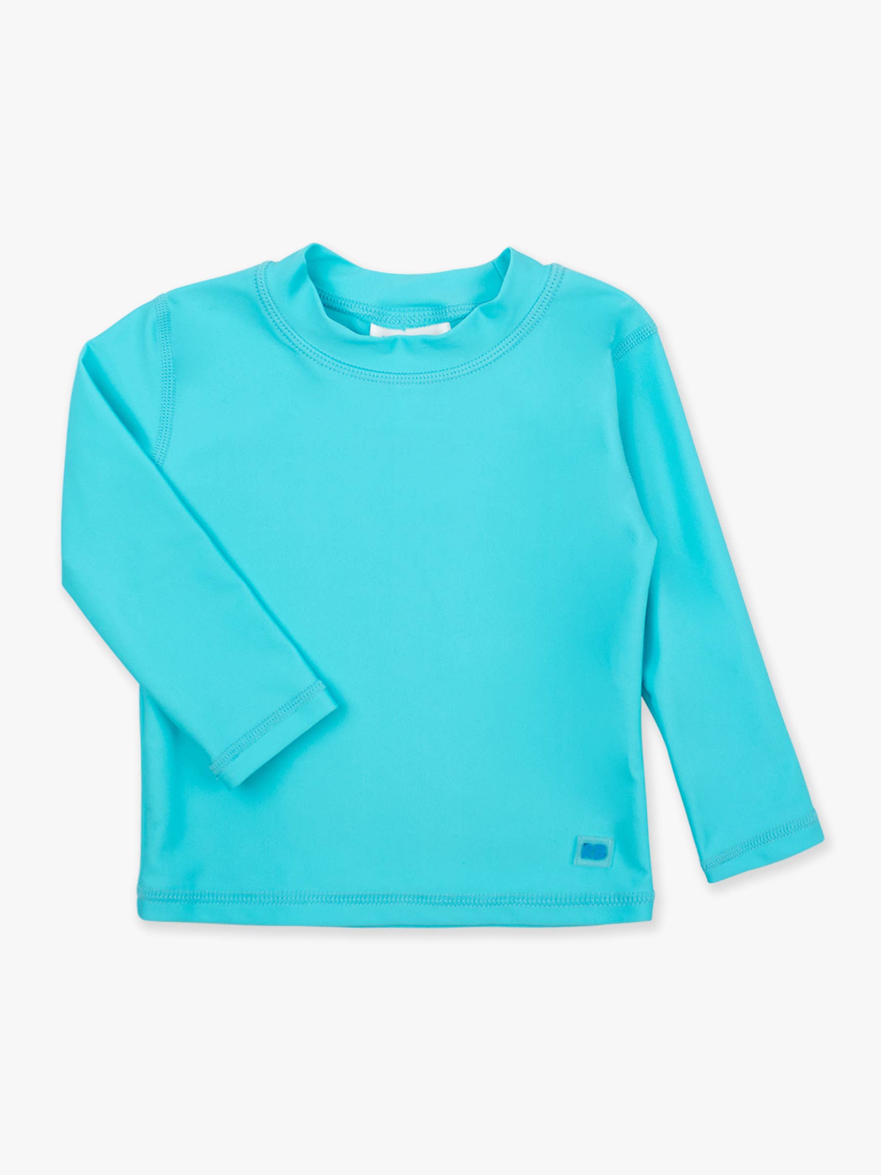 Blue Boys Bright Aqua Long Sleeve Rash Guard for wholesale on Faire1
