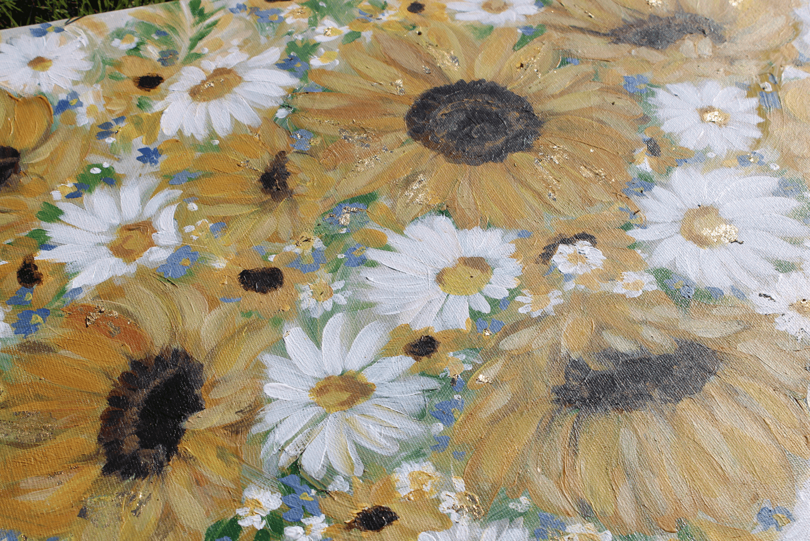 glad you're here co - Wholesale Painting/Drawing - Sunflower and Daisies Abstract Original Painting Acrylic9