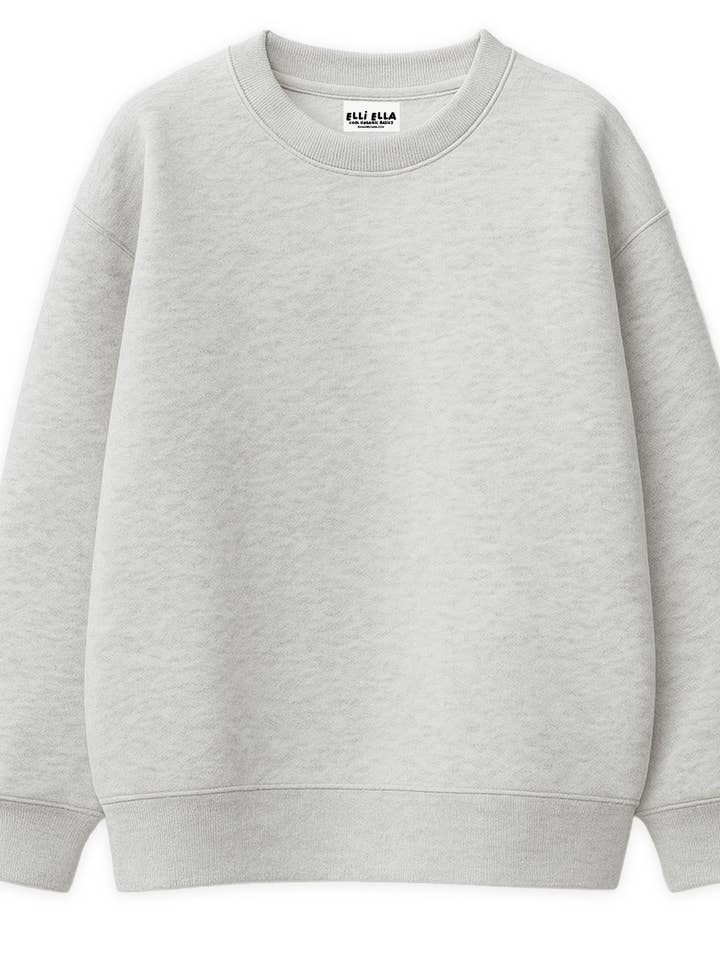 Oversized trui - Lichtgrijs gemêleerd voor wholesale door Paul und Clara