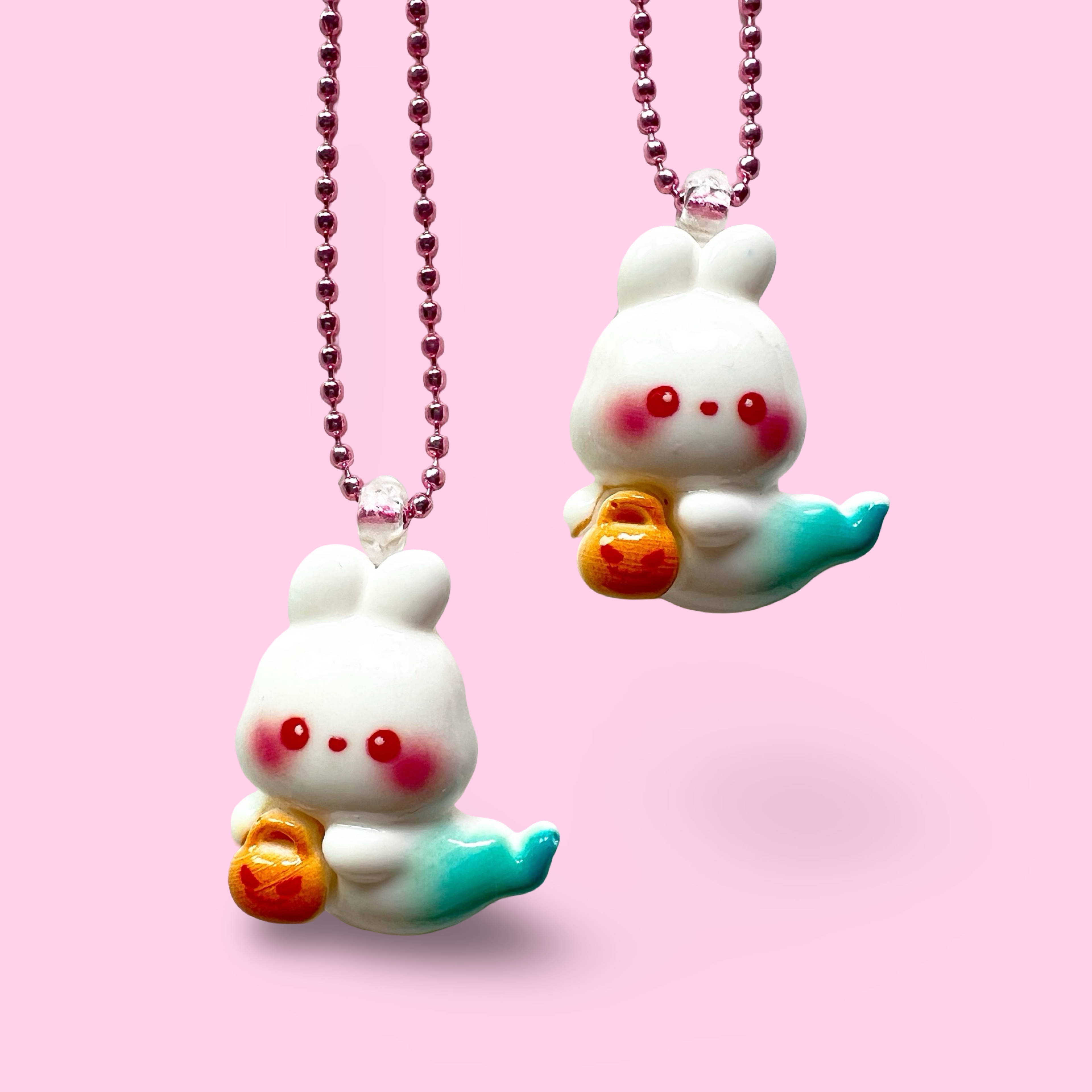 Pop Cutie Accessories & Gifts - Wholesale Kids Necklace - Kids - Halloween Bunny Ghost Necklace I Handmade I Kawaii I Gift 👻2