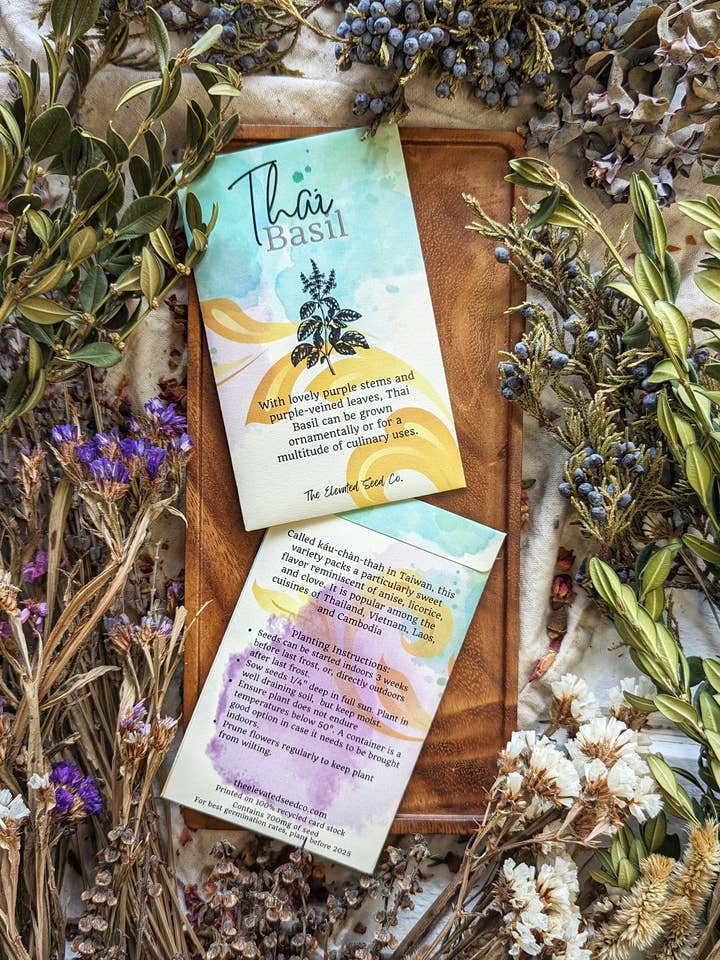 Thai Basil Garden Seeds for wholesale by The Elevated Seed Co.