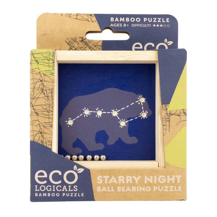 Project Genius - Wholesale Puzzle - Adult - Ecologicals Starry Night Ball Bearing Bamboo Brainteaser