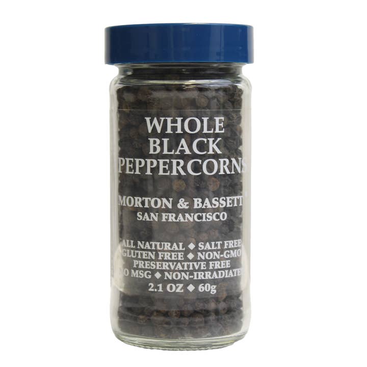 M&B Whole Black Peppercorns 2.1 oz for wholesale by Morton & Bassett