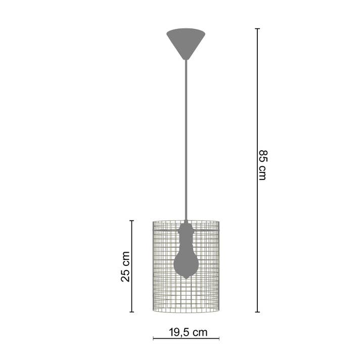 Tosel Shop - Wholesale Chandelier/Hanging Light - NOIRON - Pastel Green Metal Cylindrical Suspension1