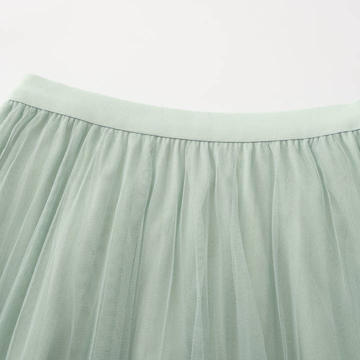 salvie Fe plisseret mesh-nederdel med perler i forskellige størrelser ved kanten (Salvie) for engroshandel på Faire5