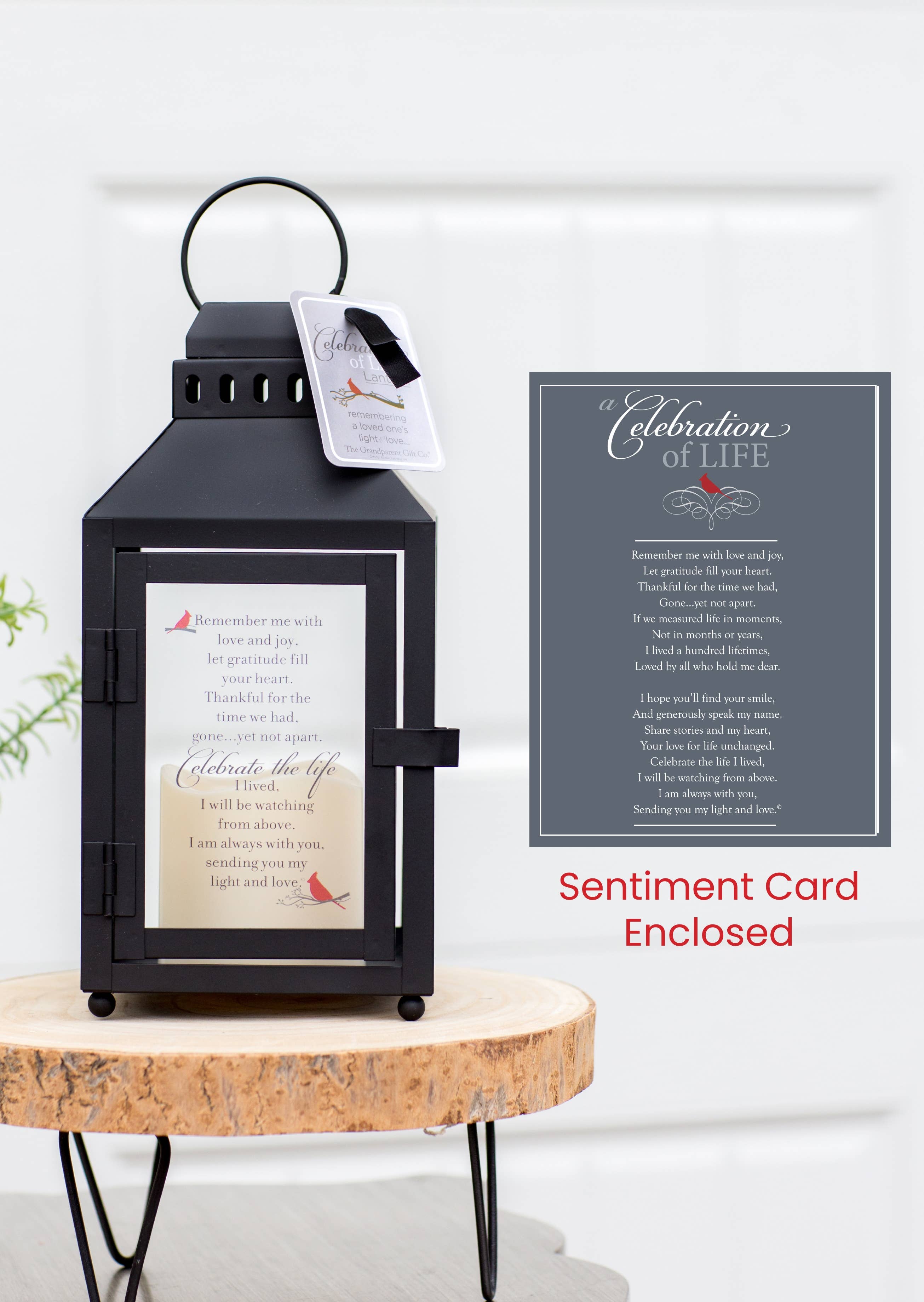 The Grandparent Gift Co. Inc. - Wholesale Lantern - Celebration of Life Memorial Lantern with Sentiment 5920B6