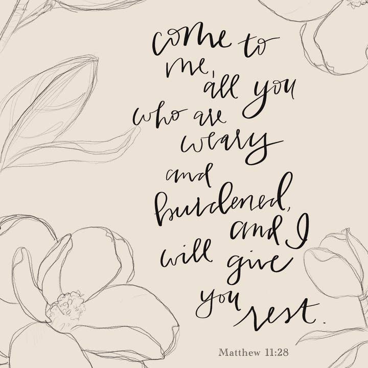Grace Notes Ltd. - Christian Art and Gifts - Wholesale Art Print - Matthew 11:28 - Hand Lettered Bible Verse Scripture Print3