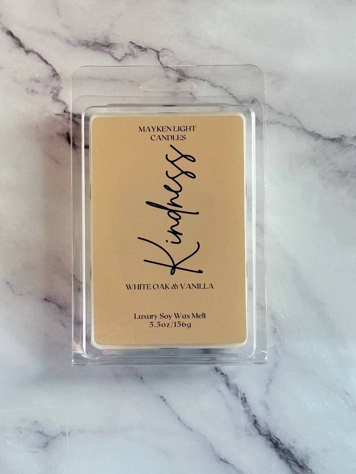 Kindness Wax Melt - white oak & vanilla for wholesale by Mayken Light Candles
