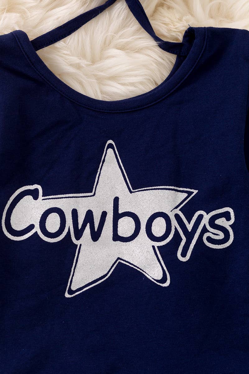 Kids Charm Online - Wholesale Clothing Set - Baby - Cowboys" Navy bell sleeve top & shimmery bottoms. OFG42765 S1