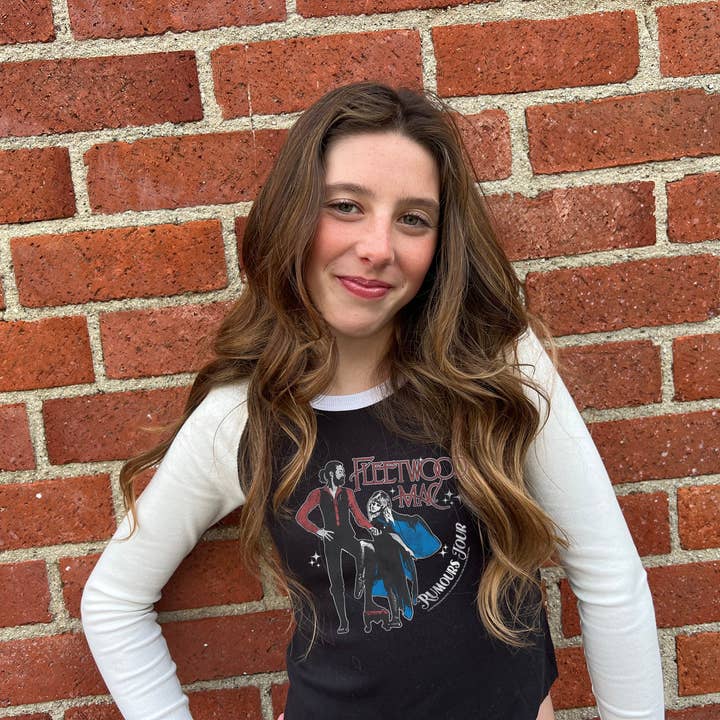 Rowdy Sprout - Wholesale Screen Printed T-Shirt - Kids - Fleetwood Mac Rumours Ribbed Raglan1