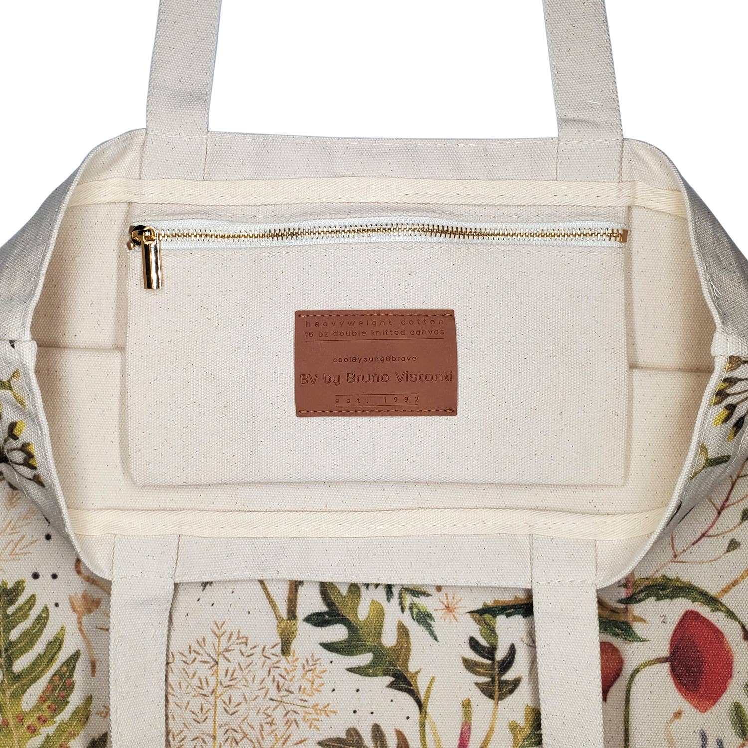 BV by Bruno Visconti - Wholesale Tote Bag - Women's - Tote Bag Canvas  -Greens and Flowers1