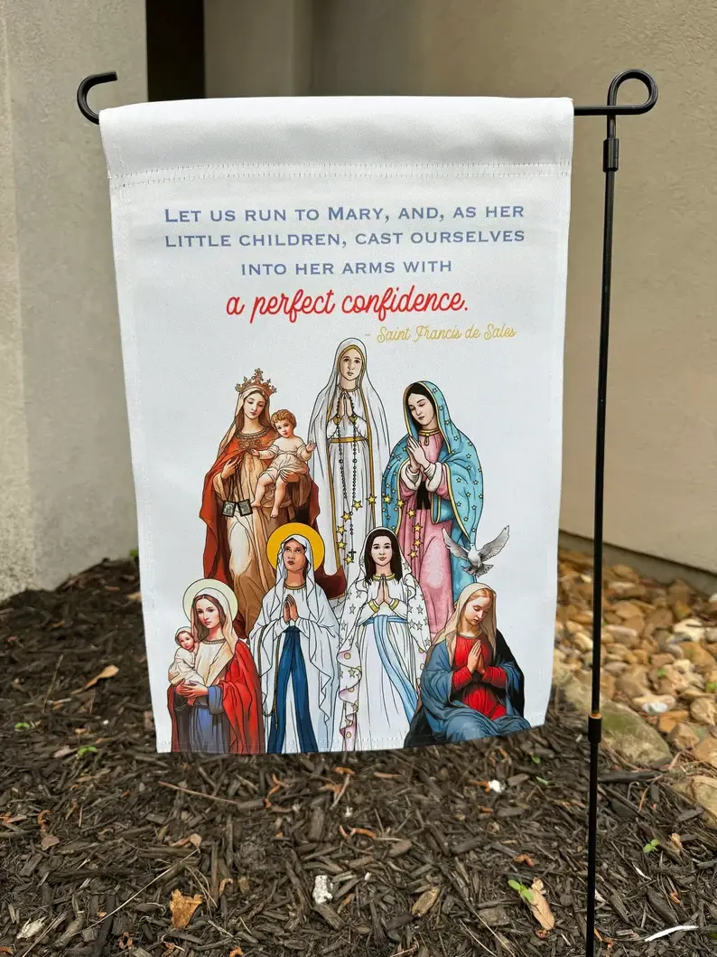 Meyer Market Designs - Wholesale Flag - Catholic Garden flags. Marian garden. Sacred heart flag.8