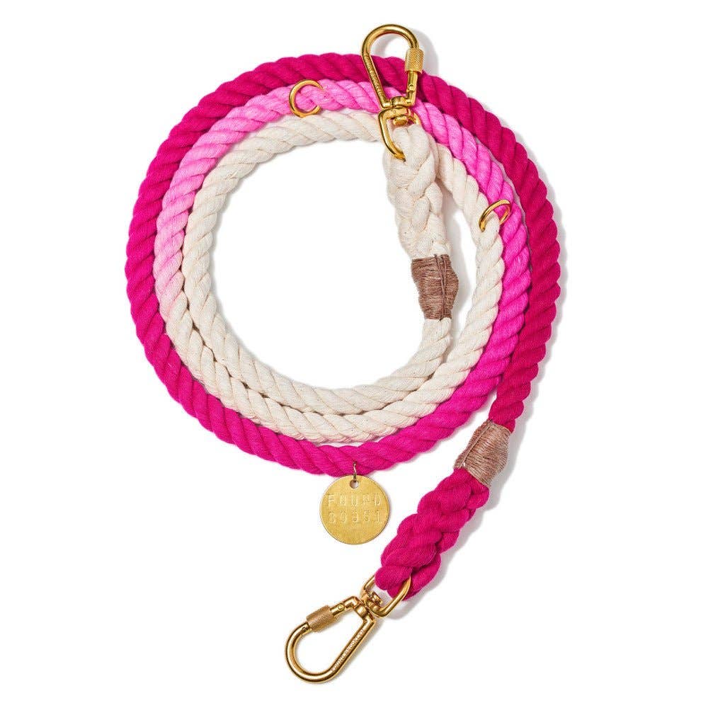 Found My Animal - Wholesale Pet Leash - Dog - Magenta Ombre Cotton Rope Dog Leash, Adjustable0