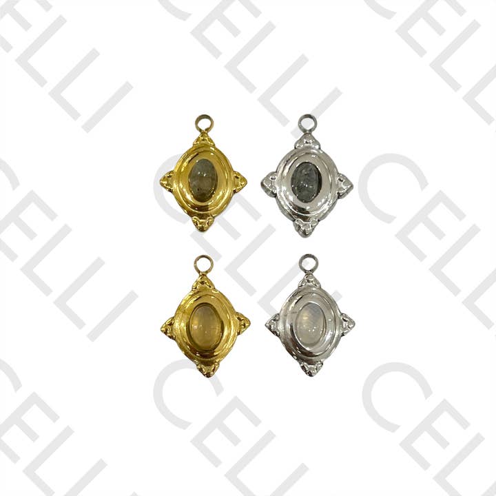 Médaille en Acier avec Pierre Naturelle pour la vente par Celli Biju