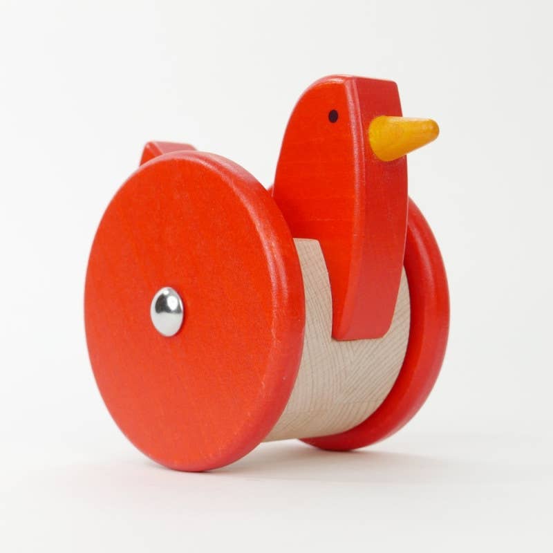 BAJO WOODEN TOYS - Wholesale Wood Toy - Kids - Wooden Chicken on Wheels (Wobbly)4