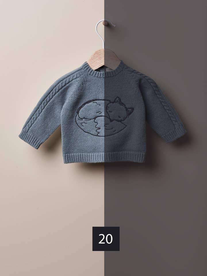 Camisola de lã tricotada bordada | HISTÓRIAS DE UMA FLORESTA ENCANTADA for wholesale by Wedoble: sustainable children's fashion