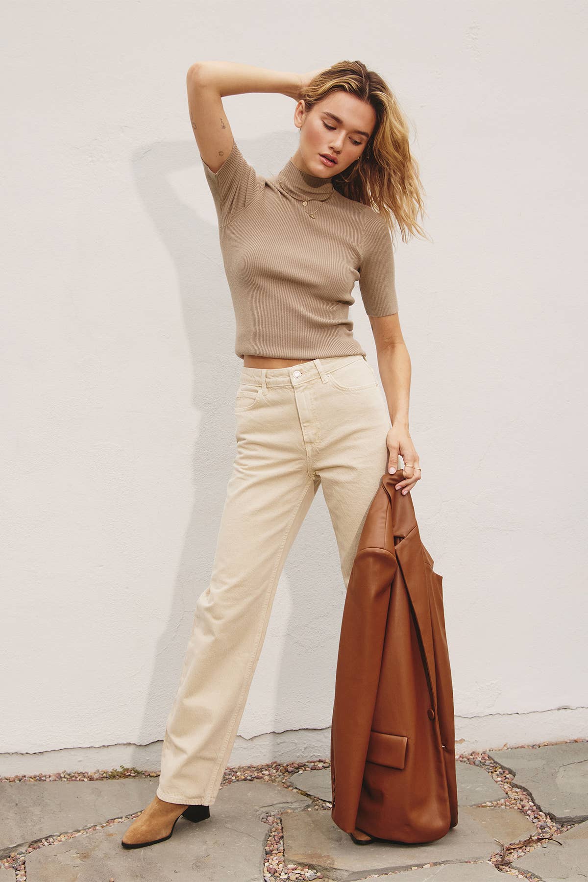 Dress Forum - Wholesale Knit Top - Women's - Mock Neck Short Sleeve Sweater7