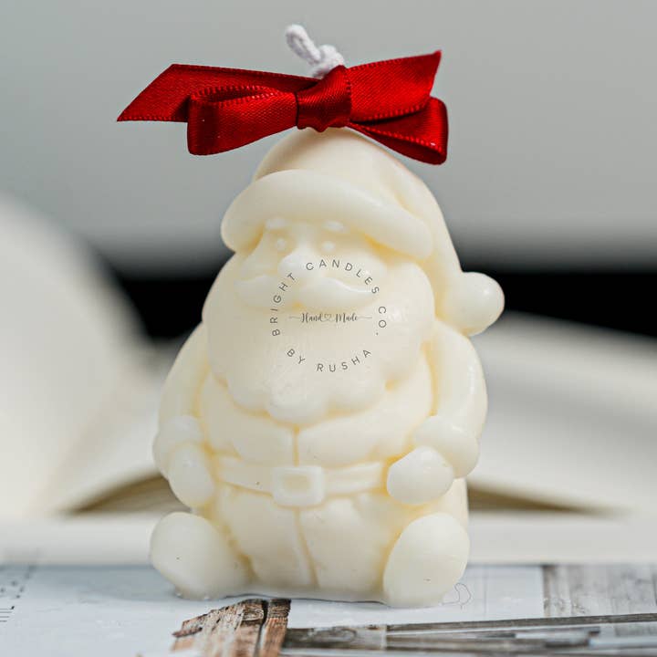 Santa Sitting  | Christmas Candle for wholesale by Bright Candles Co.